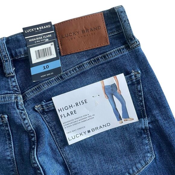 New Lucky Brand Stevie High Rise Flare Jeans Women’s Size 10 30 Dark Denim NWT - Picture 6 of 6